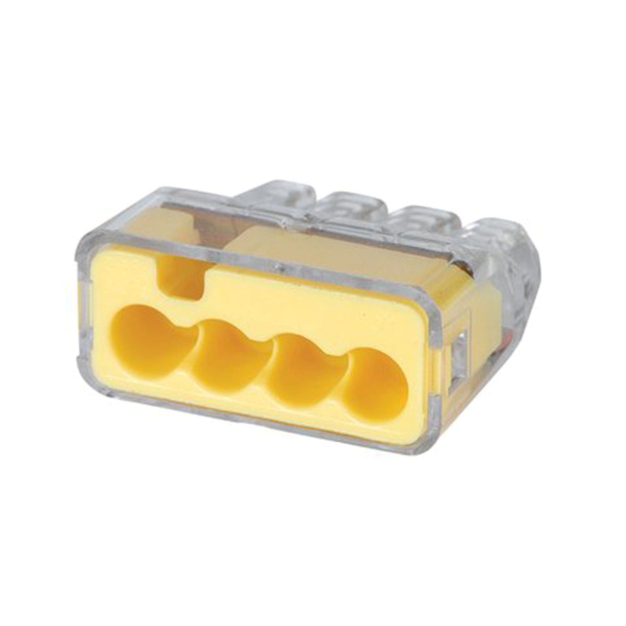 IDEAL, Yellow In-Sure® Push-In Wire Connectors 4-Port, Ergonomic design, Low insertion force, UL 94V-2 flame-retardant shell rated at 221°F(105°C), Rated to 600V, Approved for bonding and grounding applications, 30-